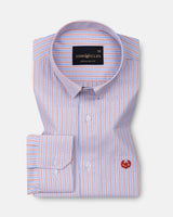 Falker Sky Blue Stripes Cotton Shirt