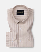 Falker Cream Stripes Cotton Shirt