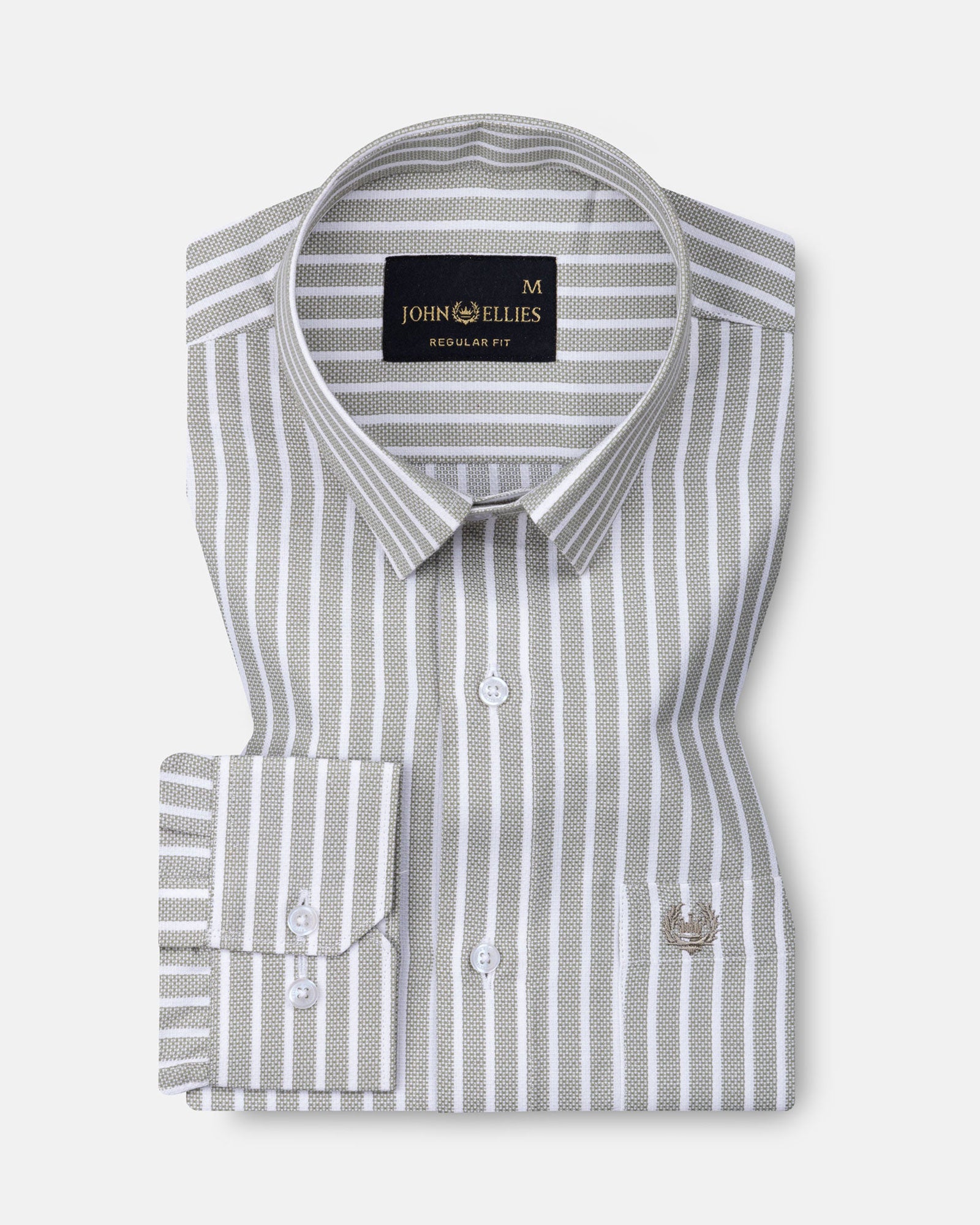 Falker Olive Stripes Cotton Shirt - John Ellies