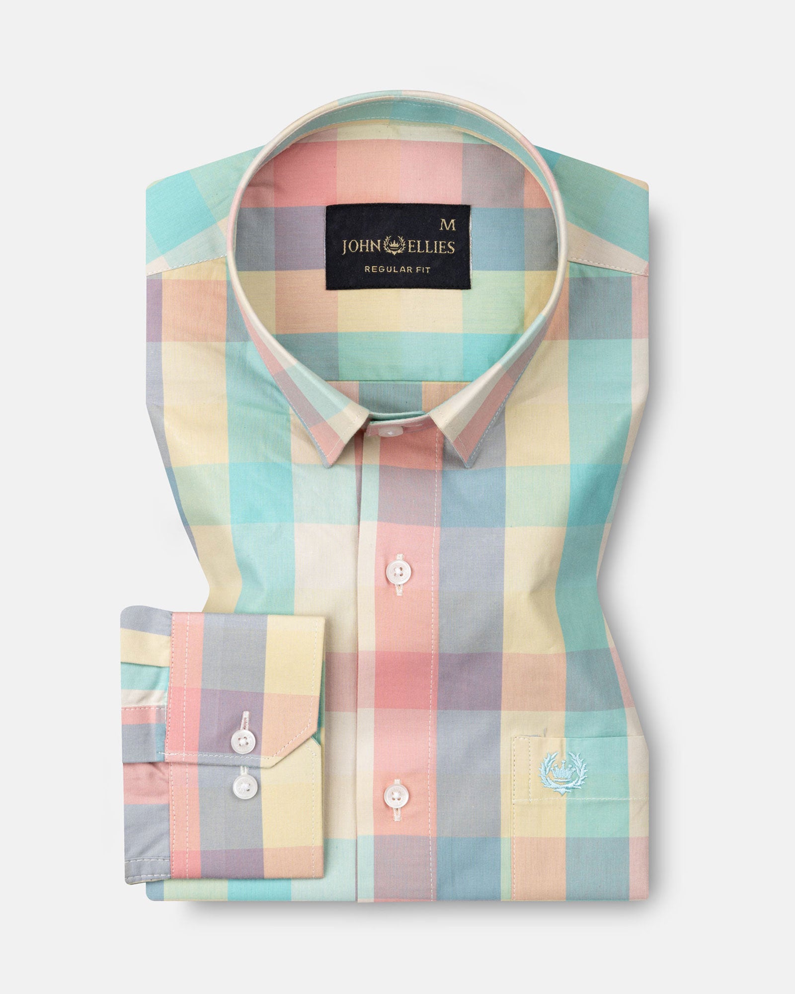 Herens Pink & Cyan Madras Check Cotton Shirt - John Ellies