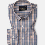 Herens Grey Tartan Check Cotton Shirt - John Ellies