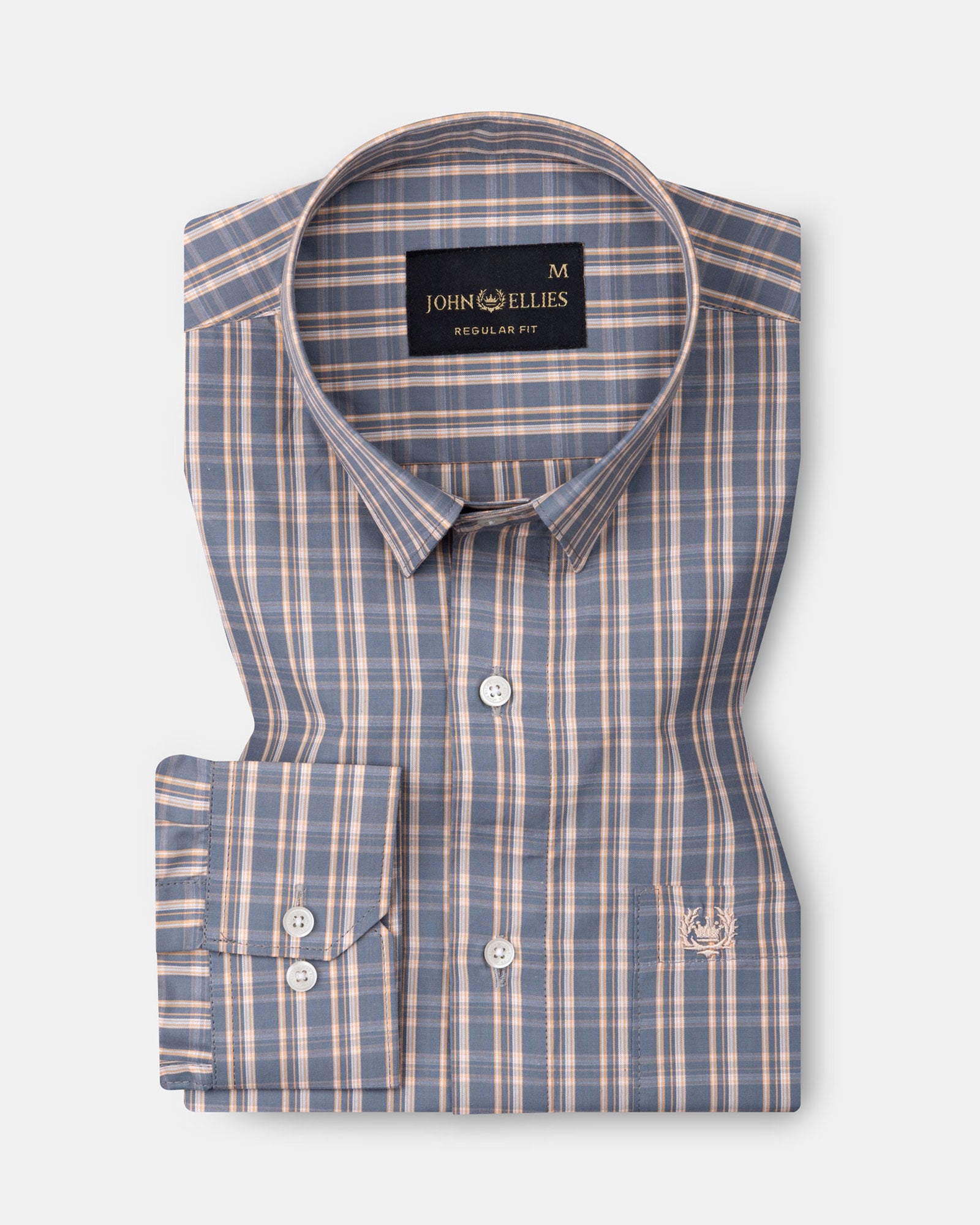 Herens Grey Tartan Check Cotton Shirt - John Ellies
