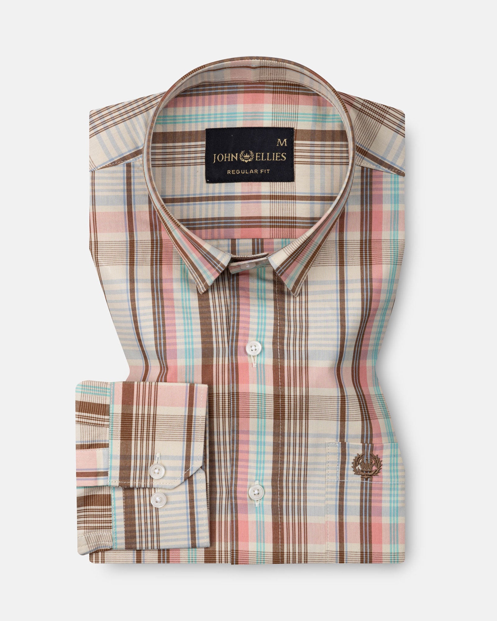 Herens Cream Tartan Check Cotton Shirt - John Ellies
