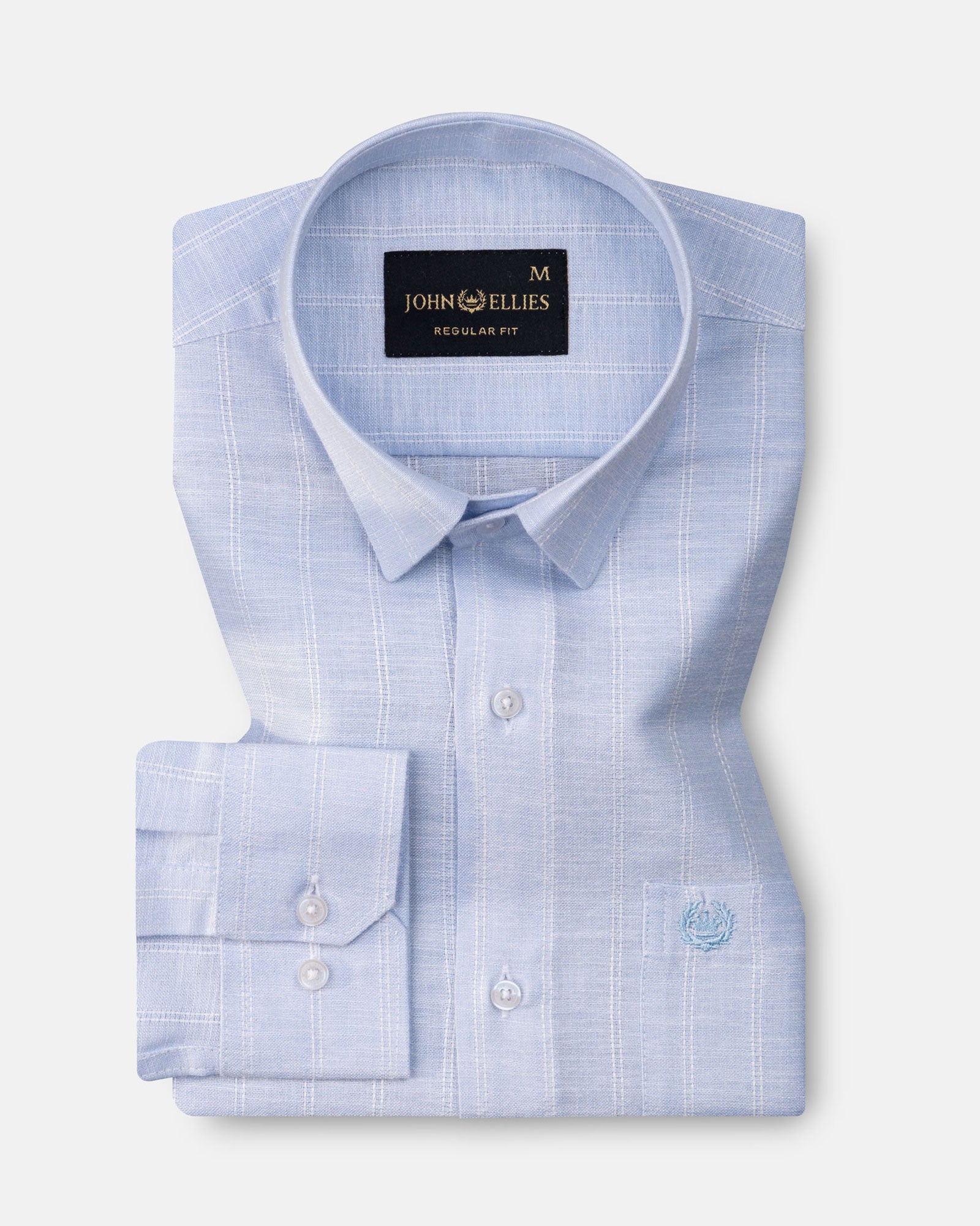 Cliftan Sky Blue Stripes Linen Shirt - John Ellies