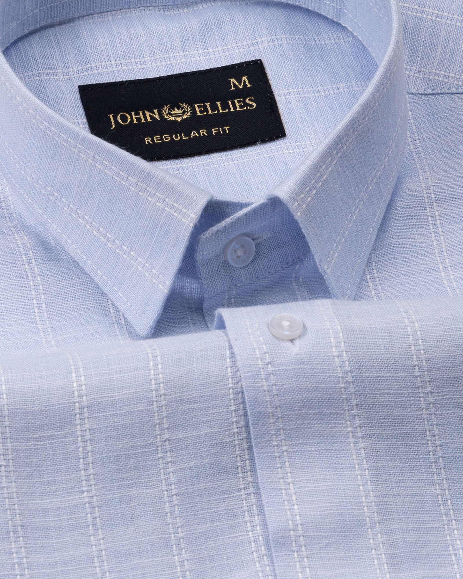 Cliftan Sky Blue Stripes Linen Shirt - John Ellies