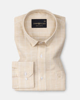 Cliftan Cream Stripes Linen Shirt