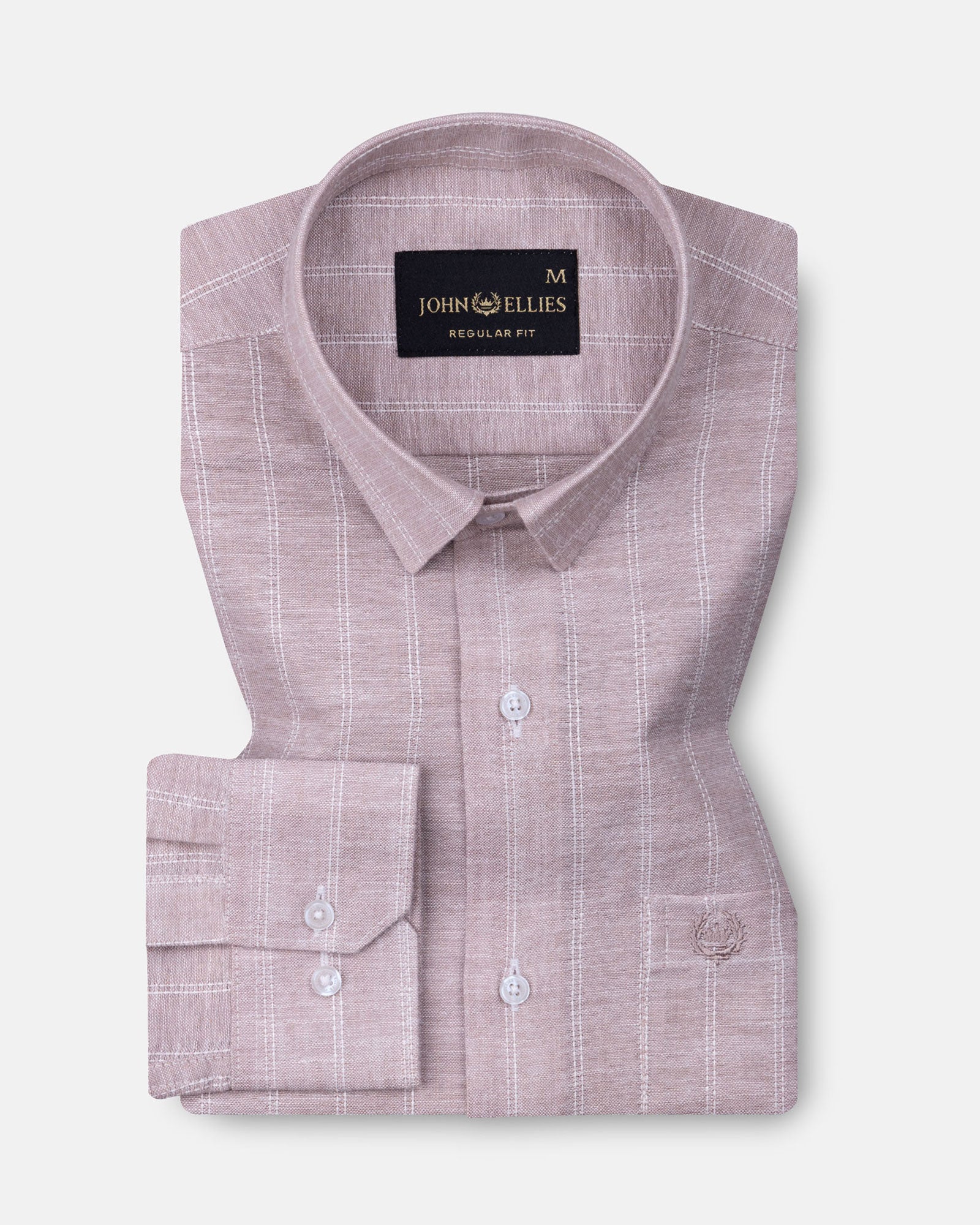 Cliftan Dusty Pink Stripes Linen Shirt - John Ellies
