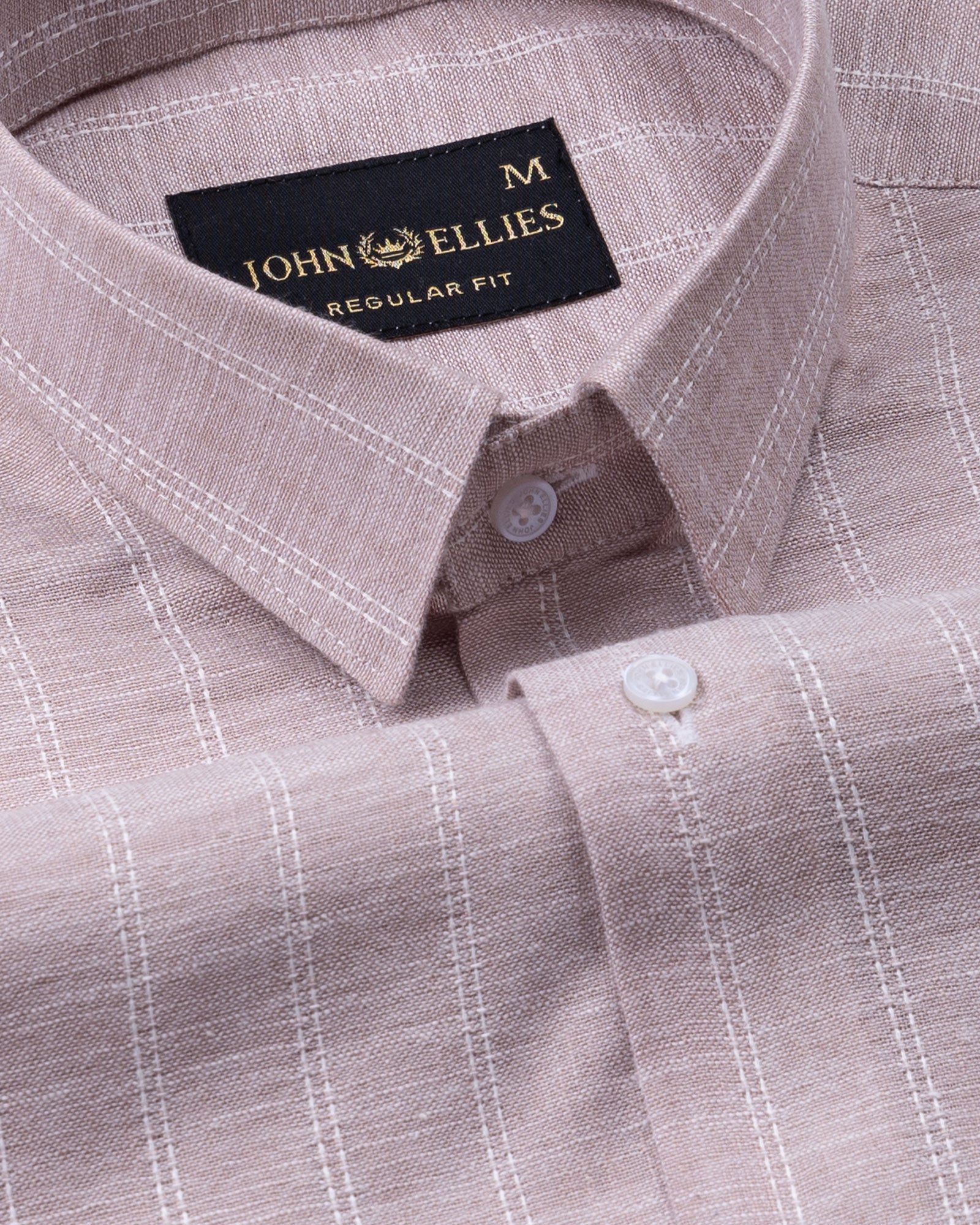 Cliftan Dusty Pink Stripes Linen Shirt - John Ellies