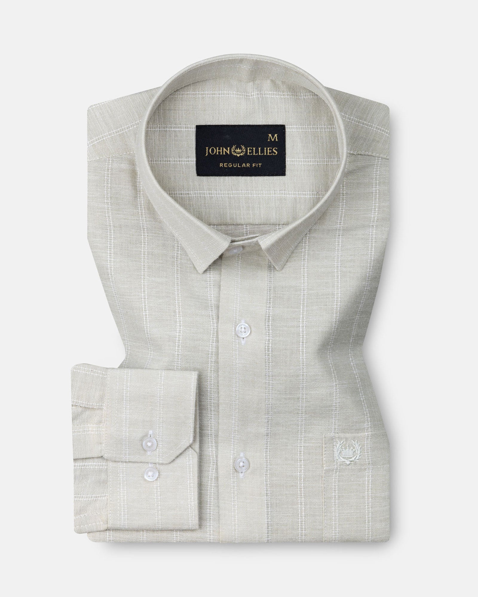 Cliftan Olive Stripes Linen Shirt - John Ellies