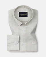 Cliftan Olive Stripes Linen Shirt