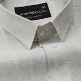 Cliftan Olive Stripes Linen Shirt - John Ellies