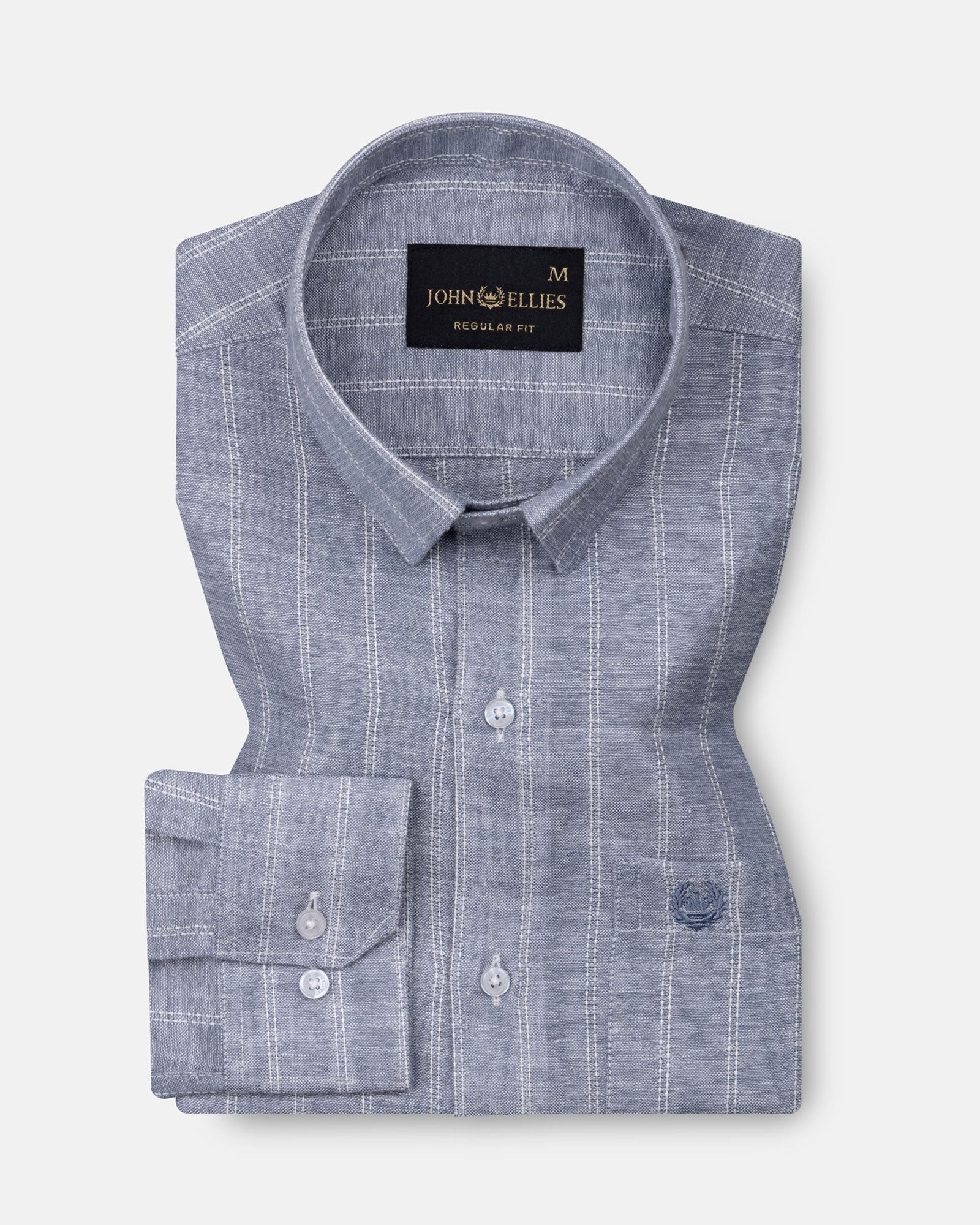 Cliftan Navy Blue Stripes Linen Shirt - John Ellies