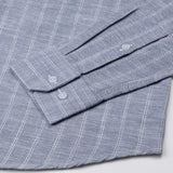Cliftan Navy Blue Stripes Linen Shirt - John Ellies