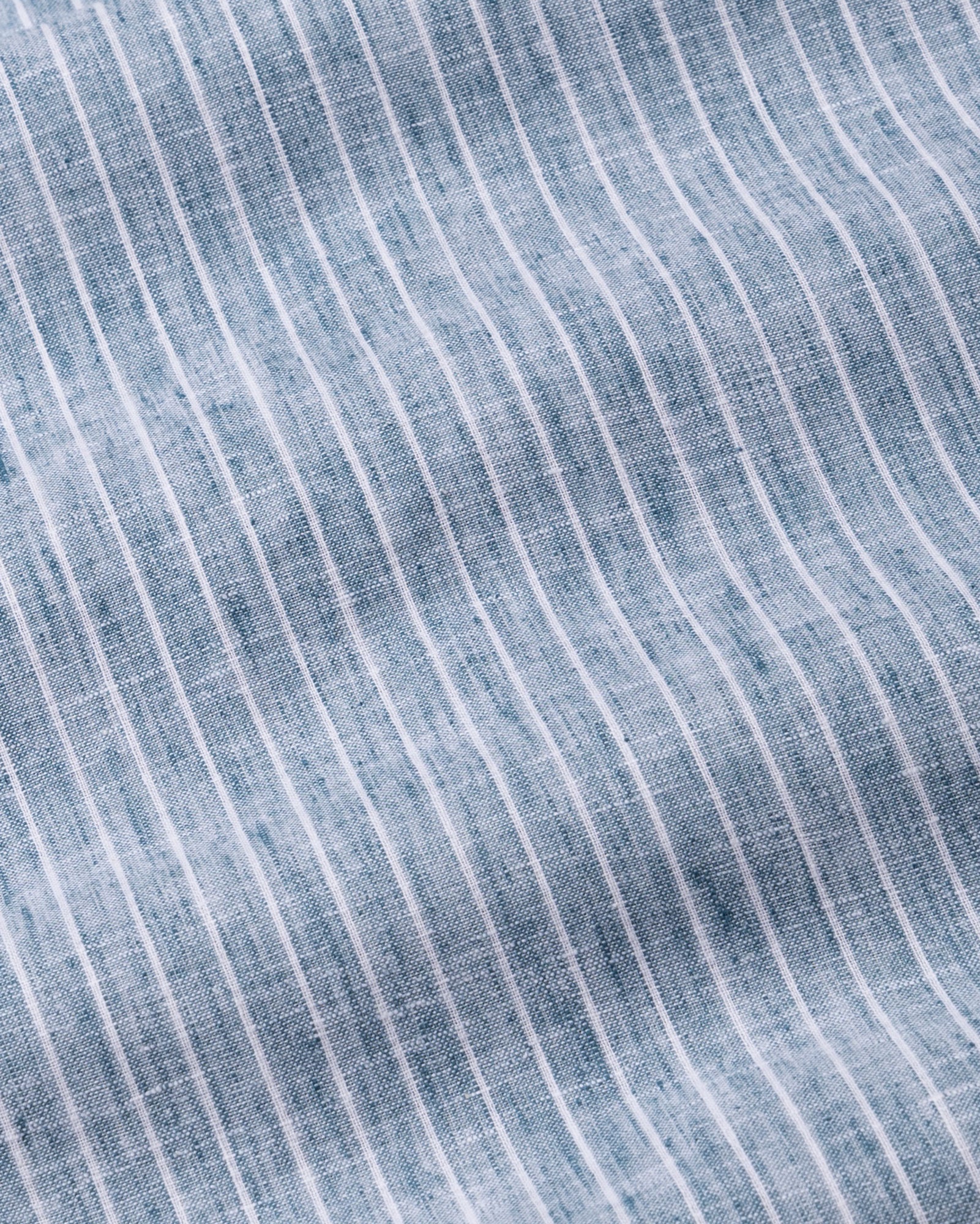Marque Teal White Cuff Collar Stripes Linen Shirt - John Ellies