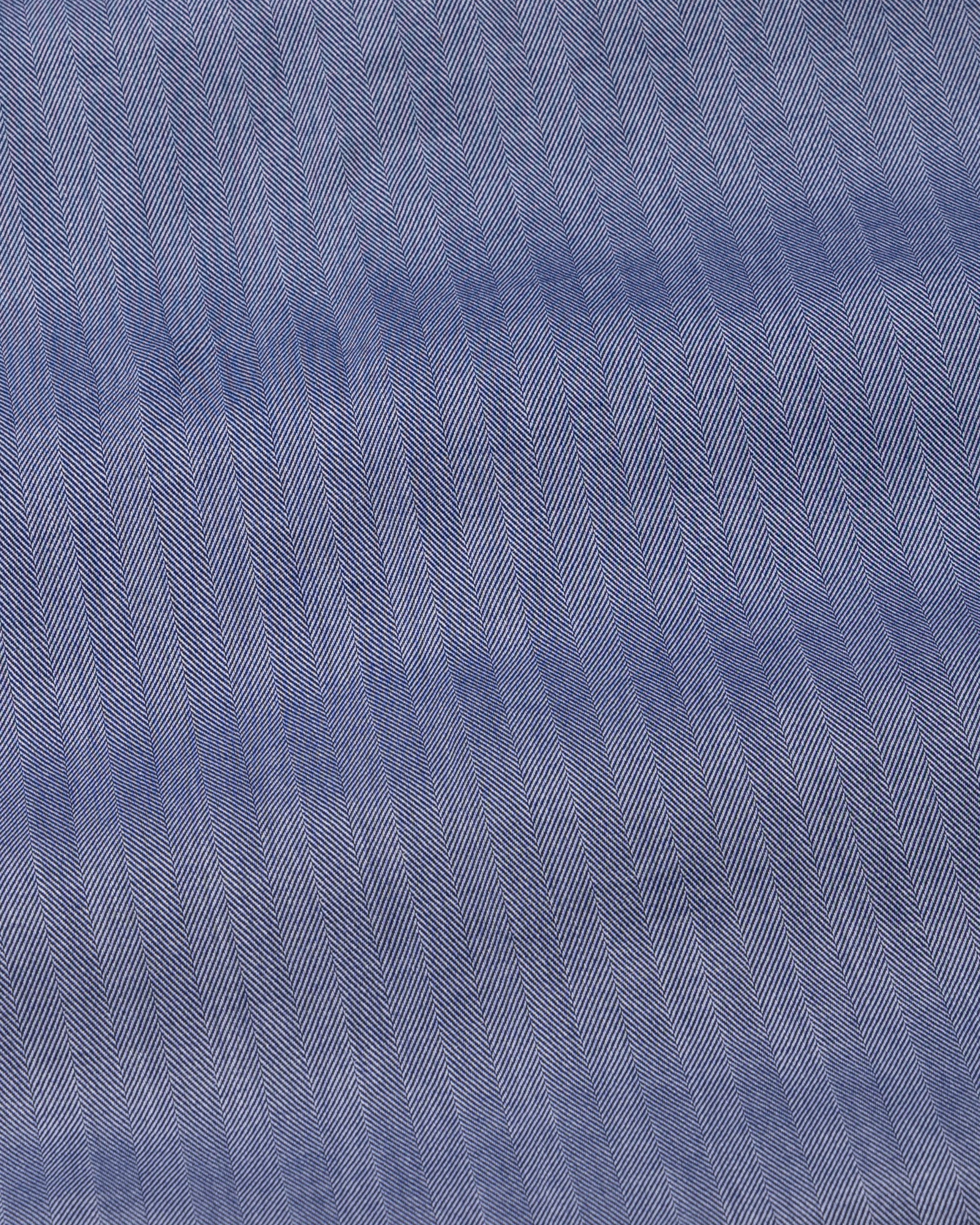 Amster Navy Blue Herringbone Plain Cotton Shirt - John Ellies