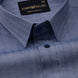 Amster Navy Blue Herringbone Plain Cotton Shirt - John Ellies