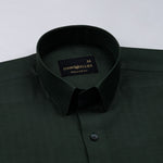 Amster Green Herringbone Plain Cotton Shirt - John Ellies