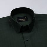 Amster Green Herringbone Plain Cotton Shirt - John Ellies