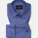 Amster Blue Herringbone Plain Cotton Shirt - John Ellies