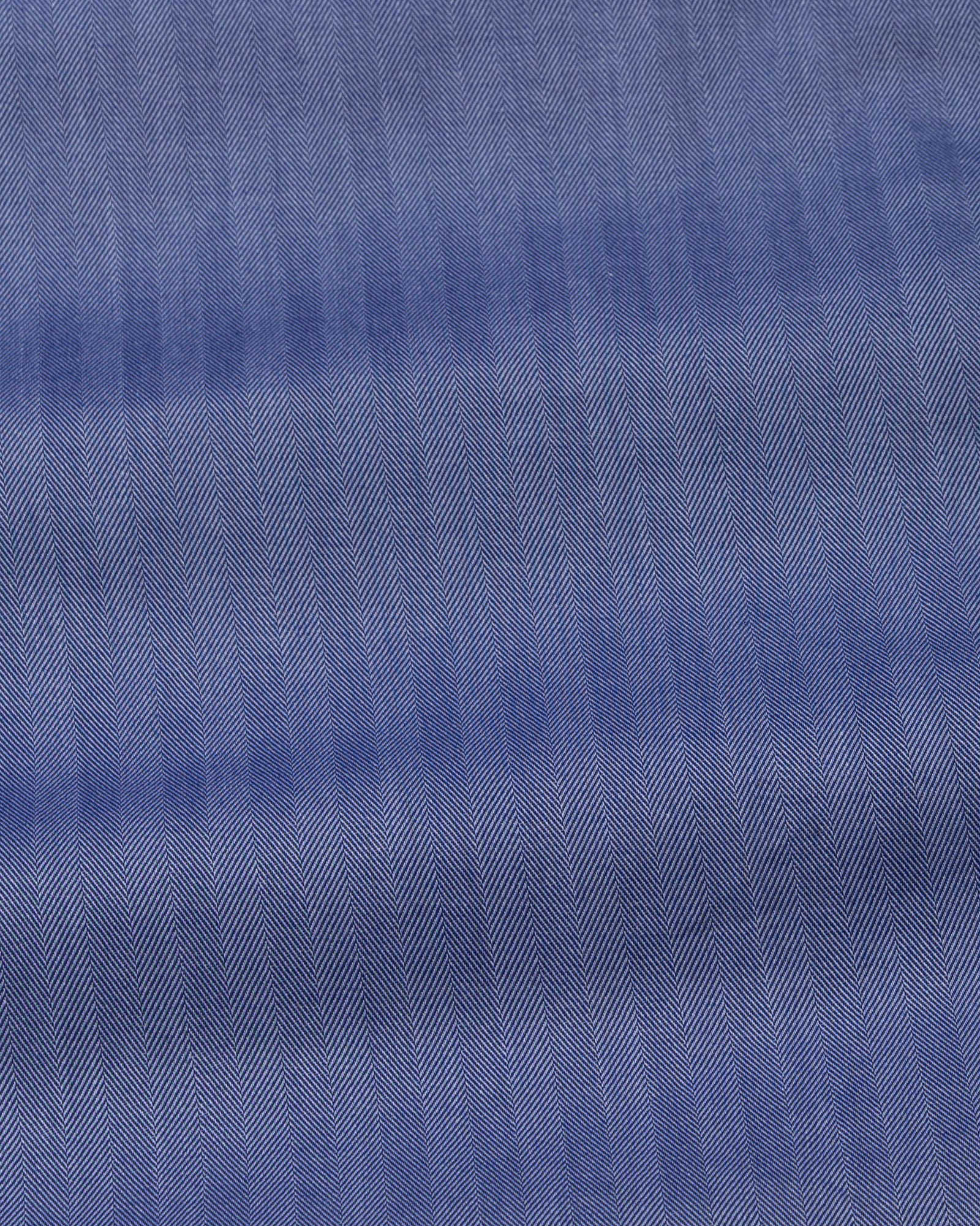 Amster Blue Herringbone Plain Cotton Shirt - John Ellies