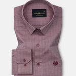 Amster Maroon Herringbone Plain Cotton Shirt - John Ellies