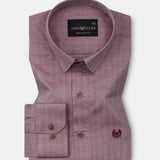 Amster Maroon Herringbone Plain Cotton Shirt - John Ellies