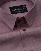 Amster Maroon Herringbone Plain Cotton Shirt