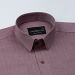 Amster Maroon Herringbone Plain Cotton Shirt - John Ellies