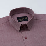 Amster Maroon Herringbone Plain Cotton Shirt - John Ellies