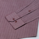 Amster Maroon Herringbone Plain Cotton Shirt - John Ellies