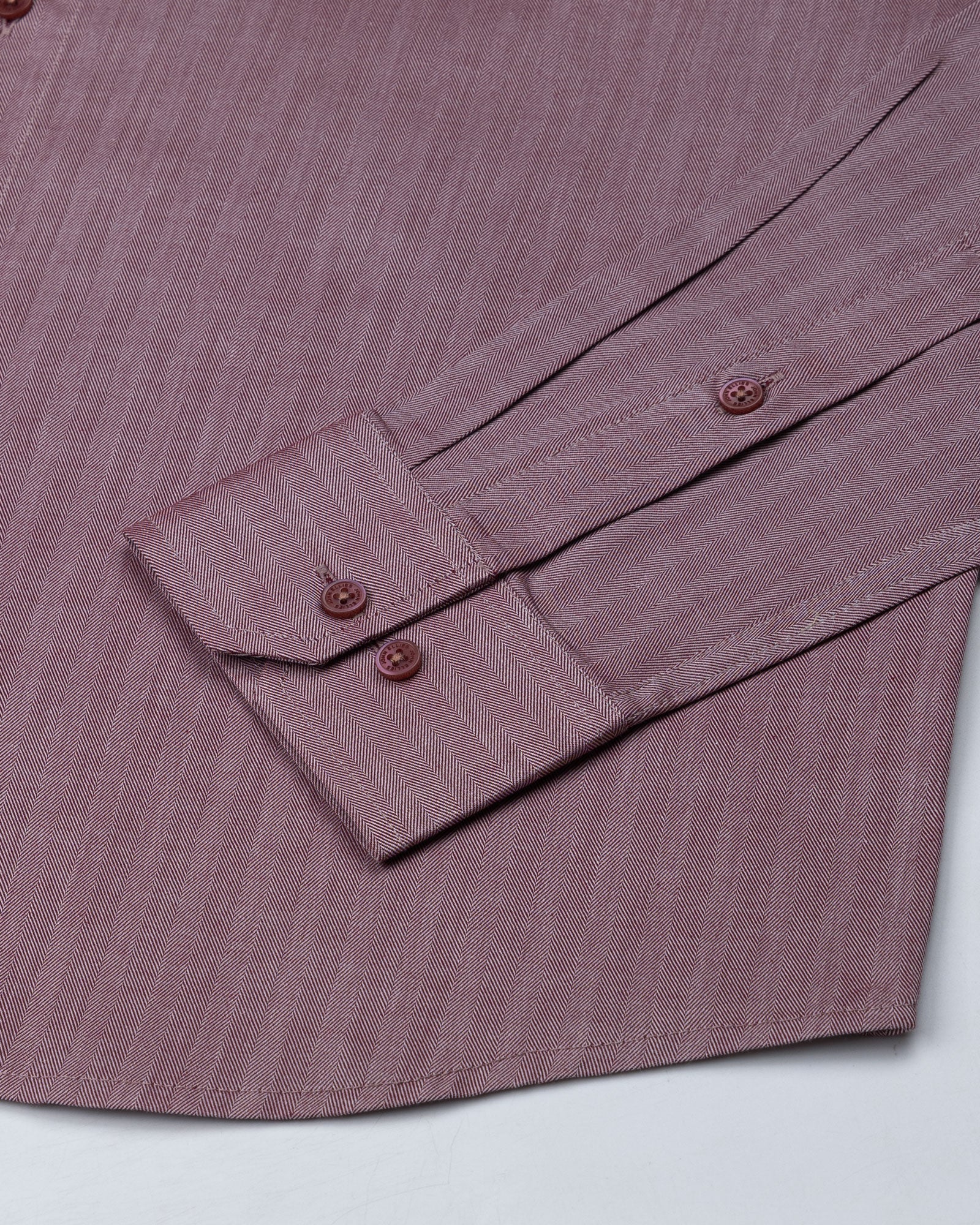 Amster Maroon Herringbone Plain Cotton Shirt - John Ellies