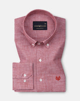 Emett Red Plain Button Down Cotton Shirt