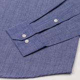 Emett Blue Plain Button Down Cotton Shirt - John Ellies