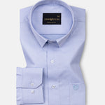 Merger Sky Blue Textured Cotton Shirt - John Ellies