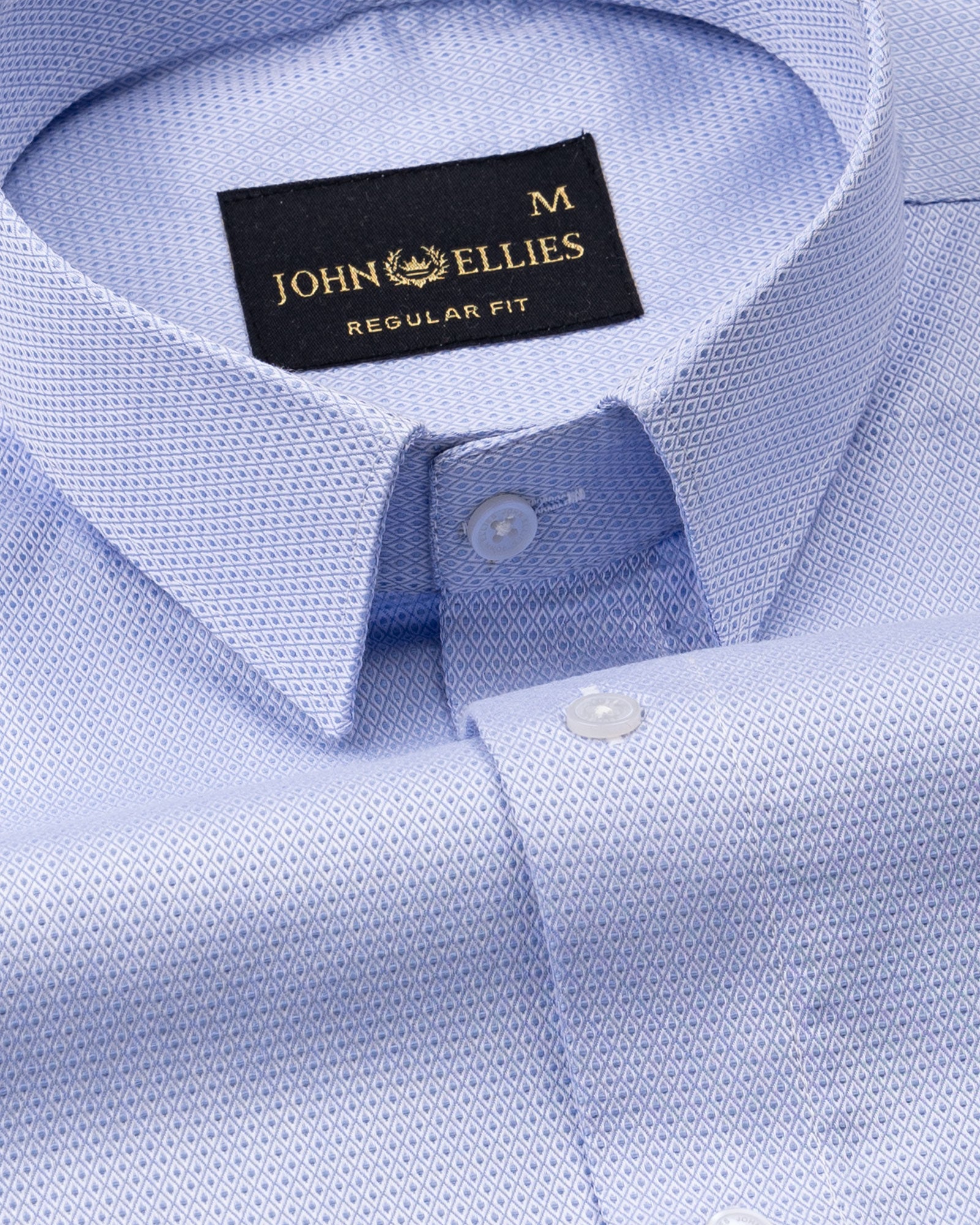 Merger Sky Blue Textured Cotton Shirt - John Ellies