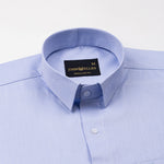 Merger Sky Blue Textured Cotton Shirt - John Ellies