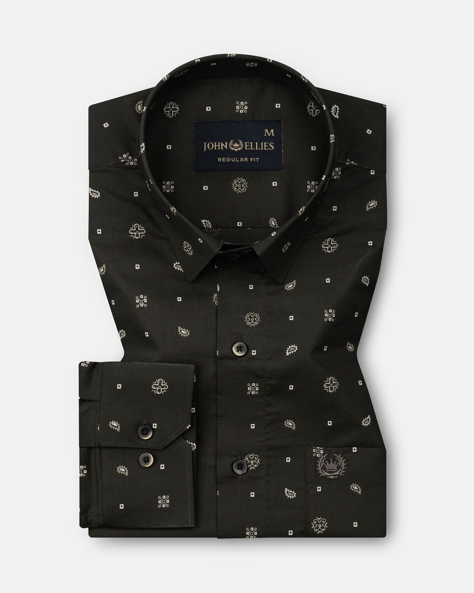 Merger Green Printed Cotton Shirt - John Ellies
