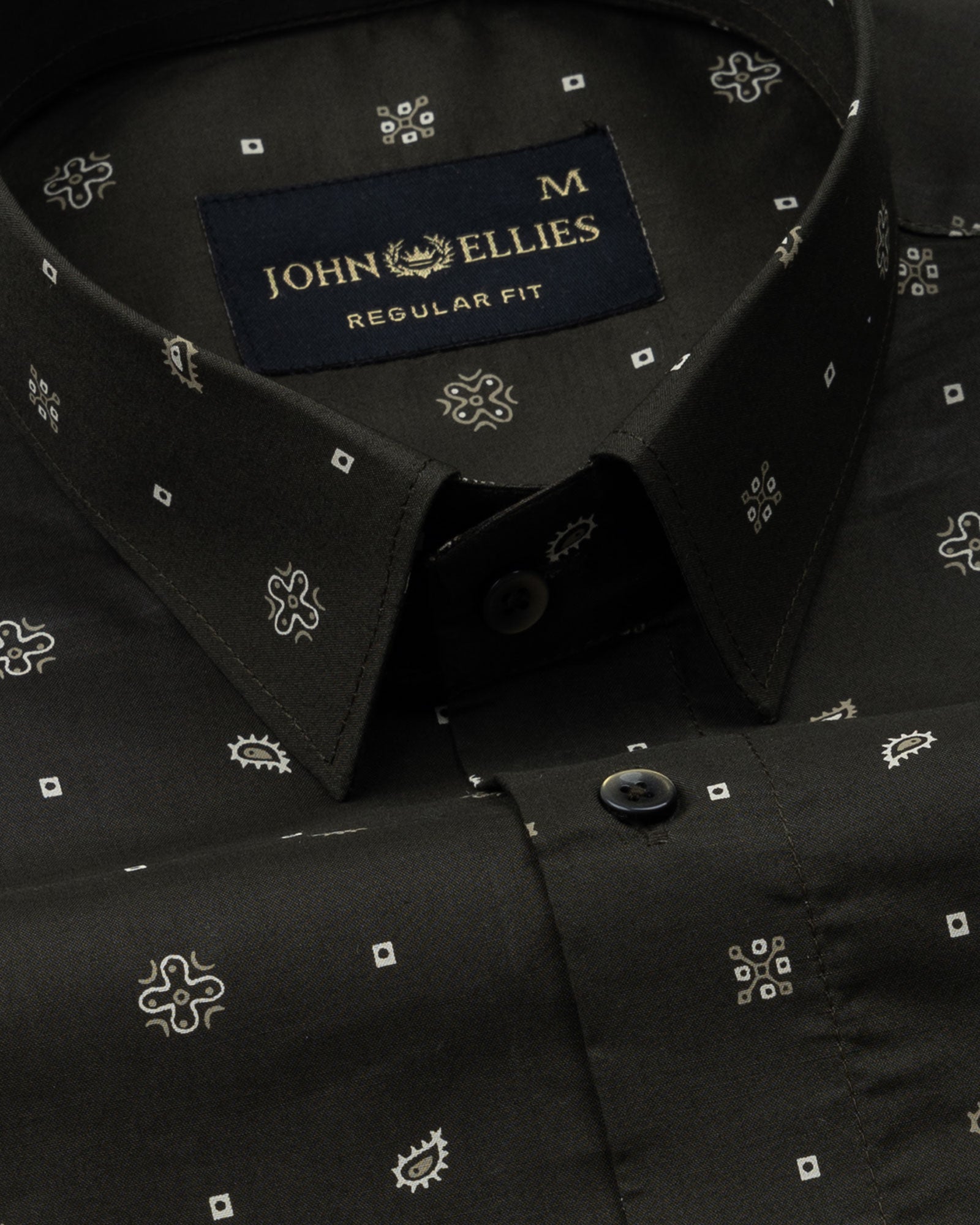 Merger Green Printed Cotton Shirt - John Ellies