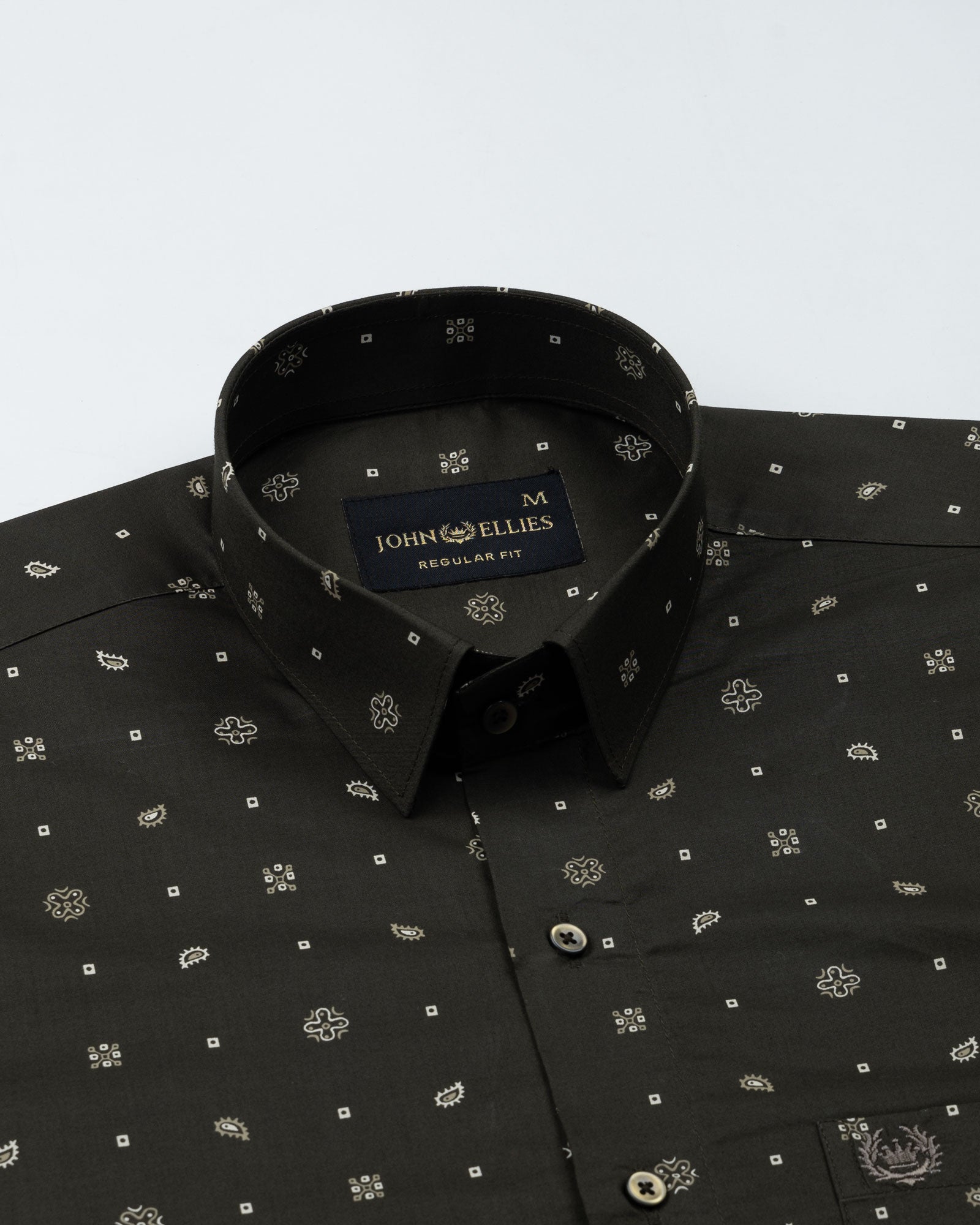 Merger Green Printed Cotton Shirt - John Ellies