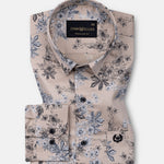 Merger Cream Printed Cotton Shirt - John Ellies