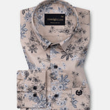 Merger Cream Printed Cotton Shirt - John Ellies