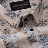 Merger Cream Printed Cotton Shirt - John Ellies