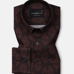 Merger Brown Printed Cotton Shirt - John Ellies