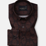 Merger Brown Printed Cotton Shirt - John Ellies