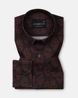 Merger Brown Printed Cotton Shirt