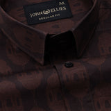 Merger Brown Printed Cotton Shirt - John Ellies