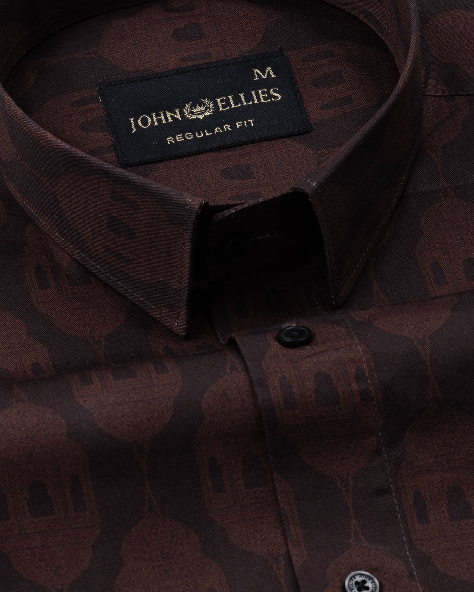 Merger Brown Printed Cotton Shirt - John Ellies