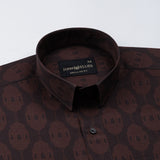 Merger Brown Printed Cotton Shirt - John Ellies