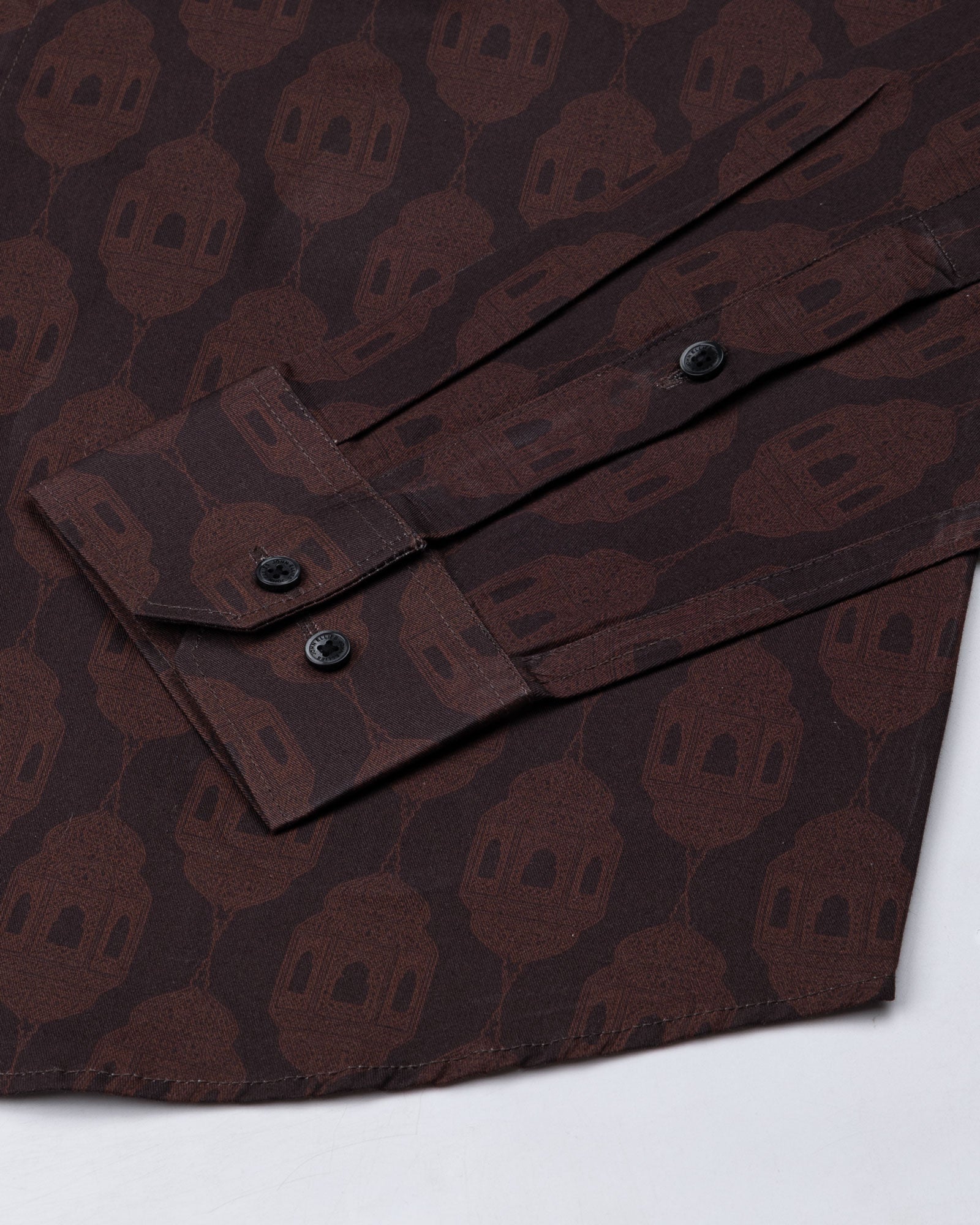 Merger Brown Printed Cotton Shirt - John Ellies