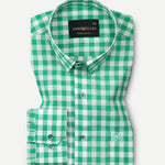 Santh Green Gingham Check Cotton Shirt - John Ellies
